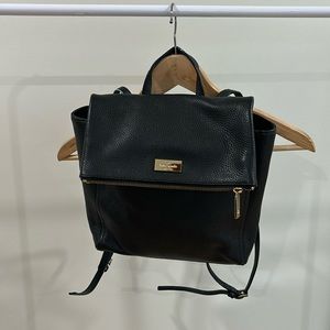 Kye spade black leather backpack